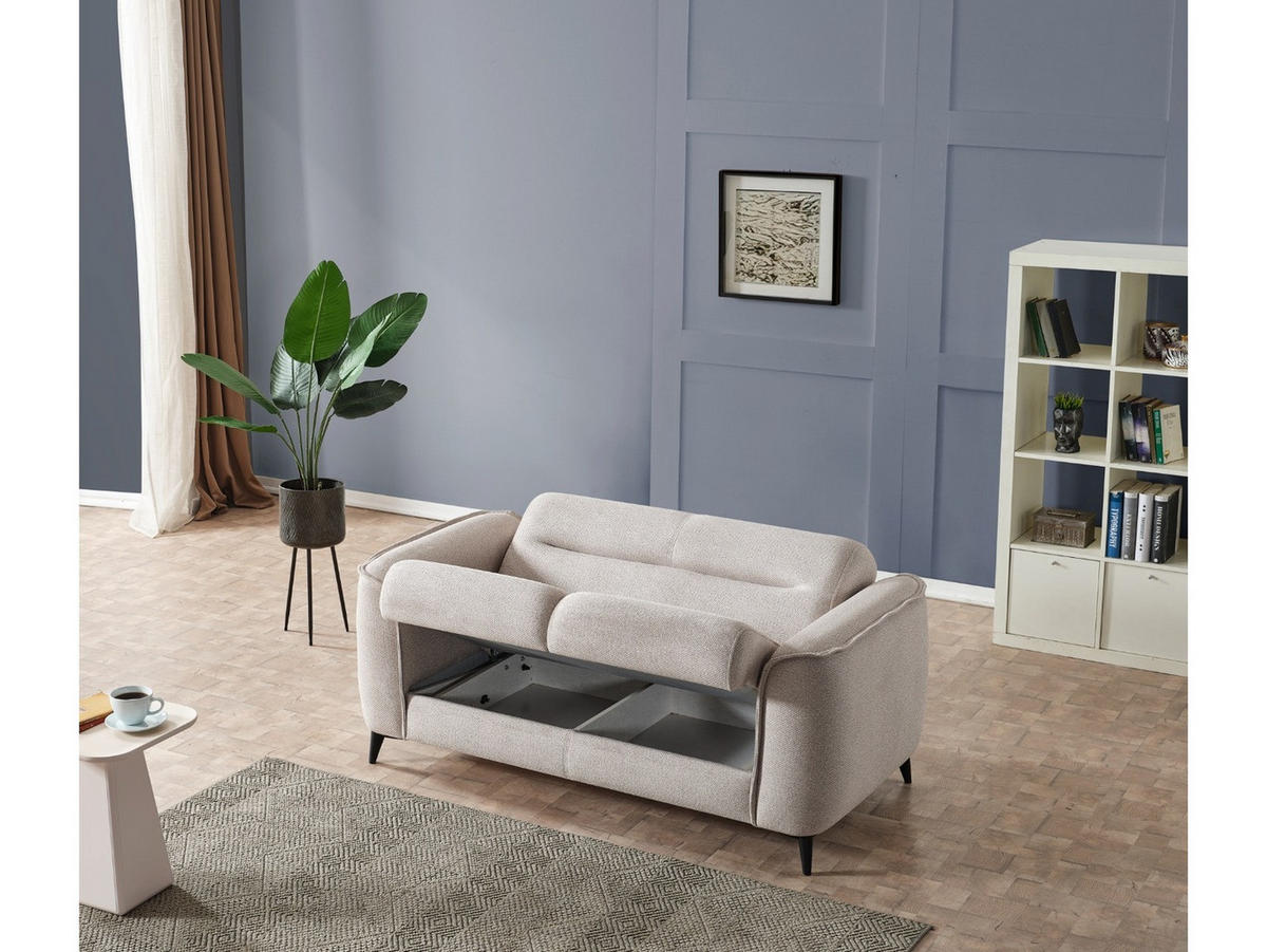 SITZGARNITUR Acapulco, Beige Stellvariante 2+1+1 - Beige, Holzwerkstoff/Kunststoff (174/87/98cm)