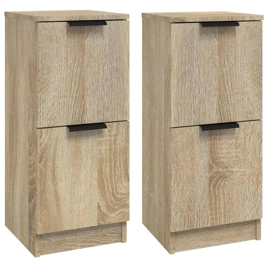SIDEBOARDS 2Er Set Sonoma-Eiche 30/30/70 Cm Holzwerkstoff - Braun, Holzwerkstoff (30/70/30cm) - vidaXL