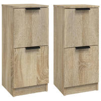 SIDEBOARDS 2Er Set Sonoma-Eiche 30/30/70 Cm Holzwerkstoff - Braun, Holzwerkstoff (30/70/30cm) - vidaXL