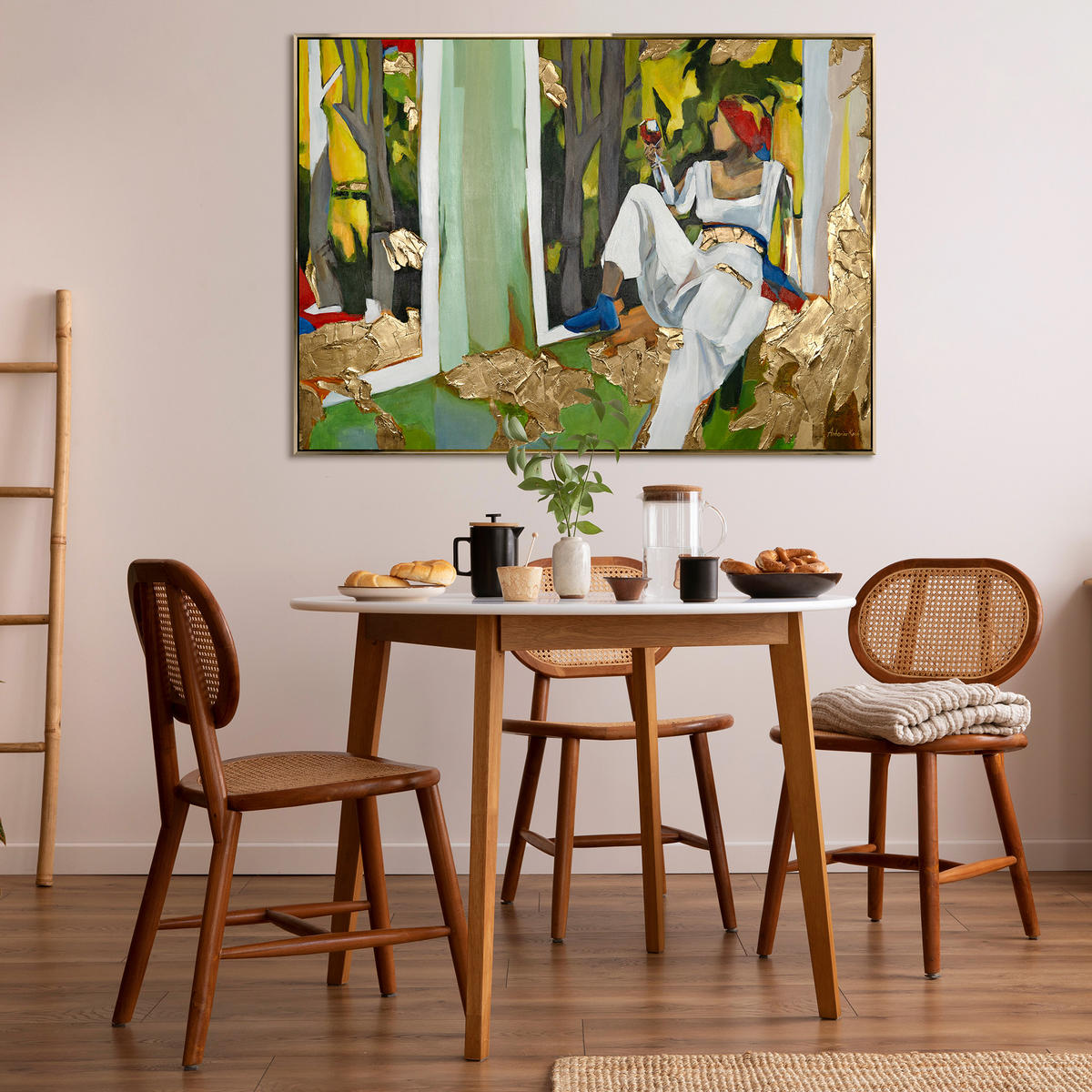 GEMÄLDE Inspiration Schattenfugenrahmen Gold 140x100 cm - Goldfarben, Holz (140/100cm) - YS-art gallery