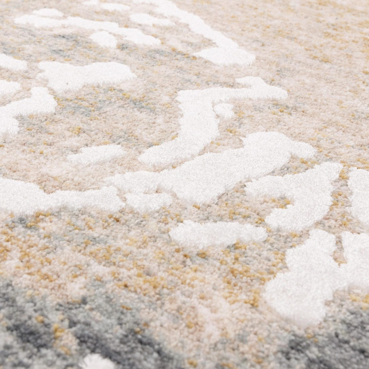TEPPICH Velours abstrakt Marmoroptik pflegeleicht strapazierfähig Naturtöne SIENA-Elsa, Grau-Beige 200x300 cm - Grau, Textil (200/300cm) - KADIMA DESIGN