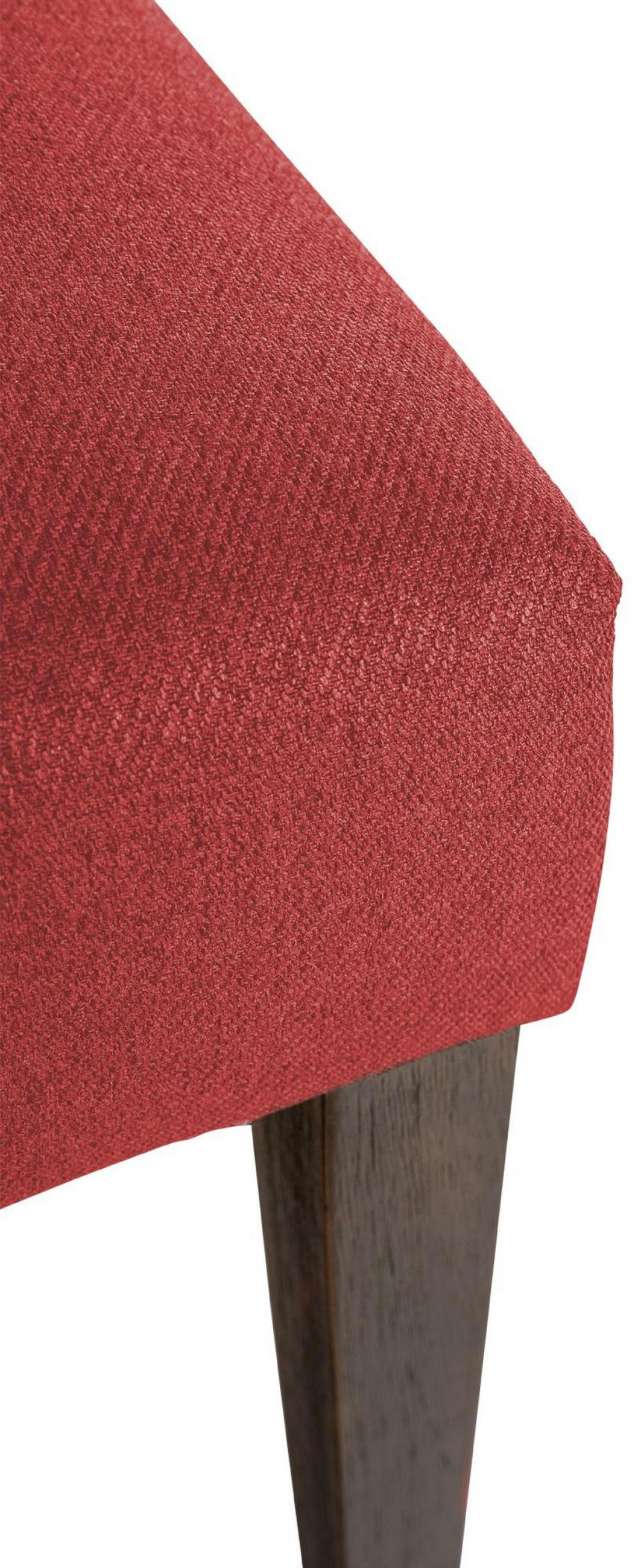 STUHL Stoff rot - Rot/Walnussfarben, Holz/Textil (45/98/63cm) - CLP