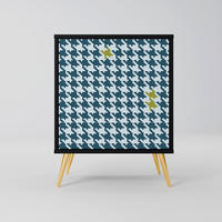 SIDEBOARD OUT OF CONTEXT, Schwarz, 57,5x42x75,5 cm, Goldfarbene Metallfüße - Goldfarben/Multicolor, Holzwerkstoff/Metall (57.5/75.5/42cm) - SpaceRebels