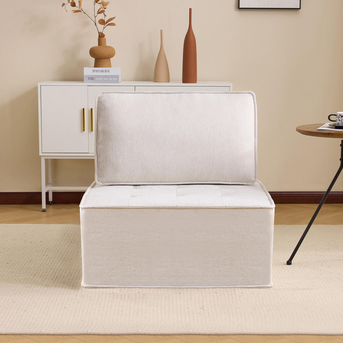 SESSEL modular Beige aus Leinen 85/65/75 cm - Beige, Holzwerkstoff (81/81/81cm) - OKWISH