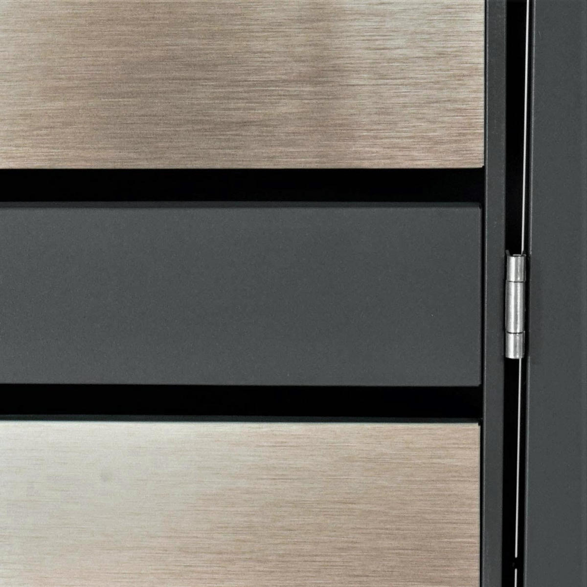 MÜLLTONNENBOX 1er mit Pflanzkasten 125x68x80cm Anthrazit Gold erweiterbar - Goldfarben, Metall (68/125/80cm) - PROREGAL