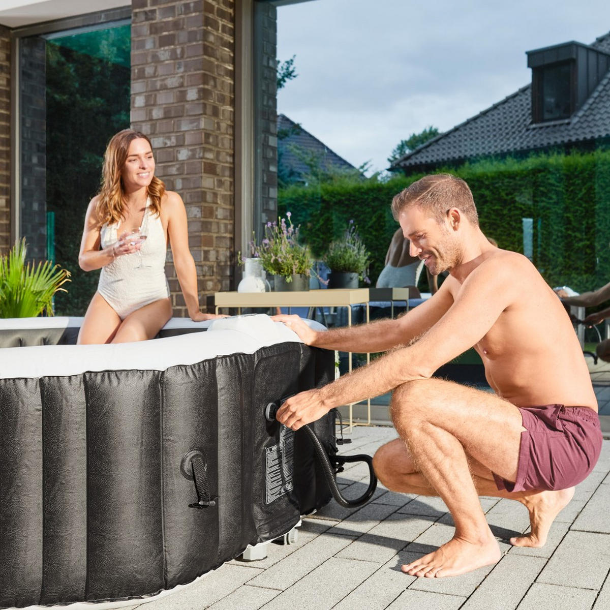 WHIRLPOOL DROP - Schwarz, Kunststoff (185/65/185cm) - Home Deluxe