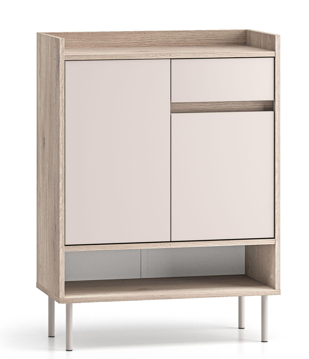 Feldmann-Wohnen Schuhschrank Beige, Hellbraun 70x95x34 cm
