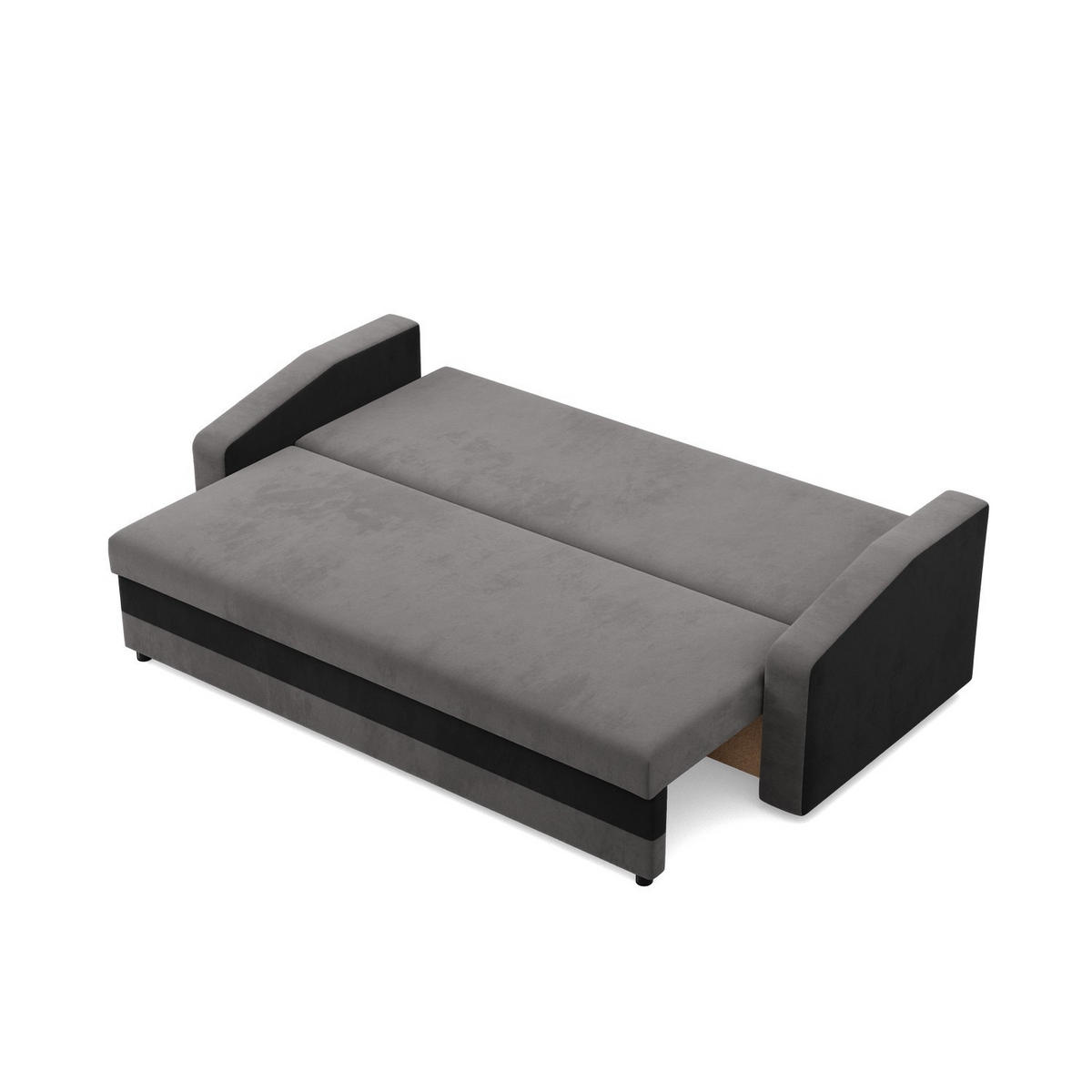 SOFA 3-SITZER MIT SCHLAFFUNKTION ORION, Grau + Schwarz - Multicolor, Textil (220/92/92cm)
