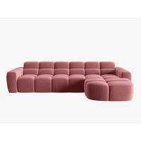 ECKSOFA rechts Lisa aus Samt lachs 4 Sitzplätze - Dunkelrosa, Textil (170/310cm) - Micadoni