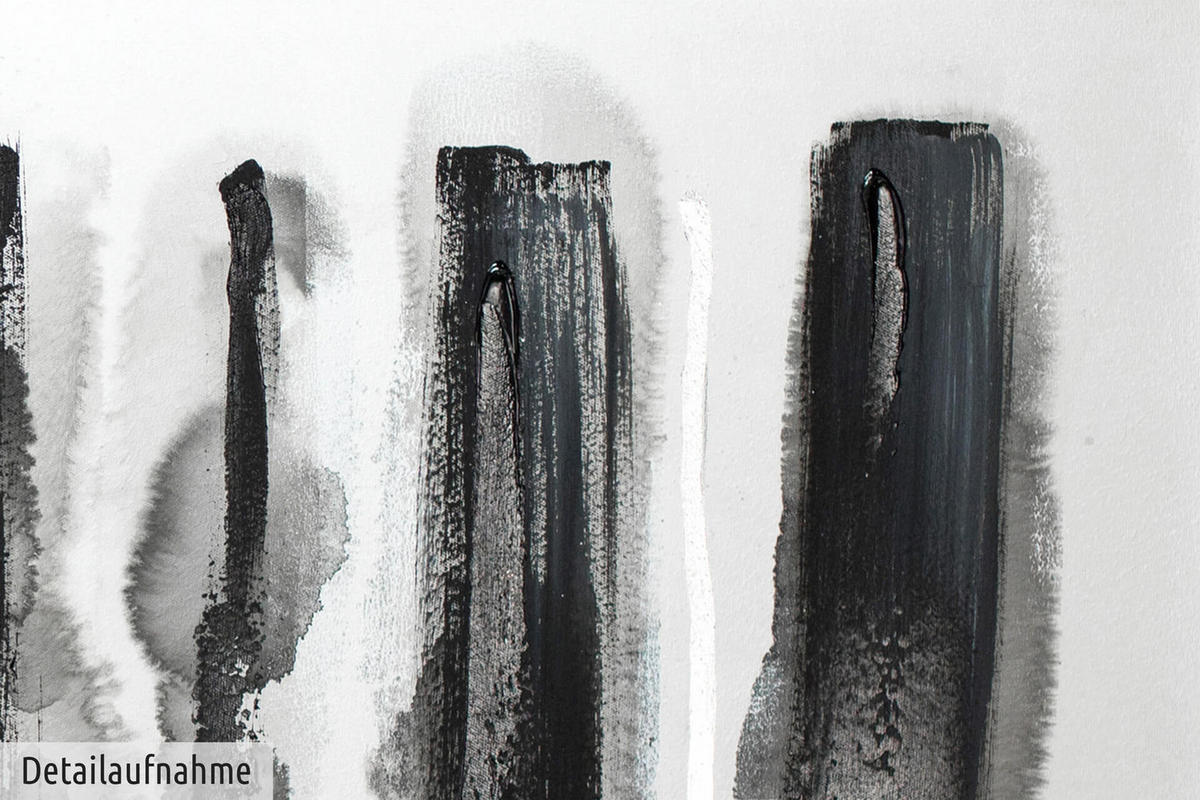 ACRYLBILD HANDGEMALT 150/50 cm - Schwarz, Holz/Textil (150/50cm) - KUNSTLOFT