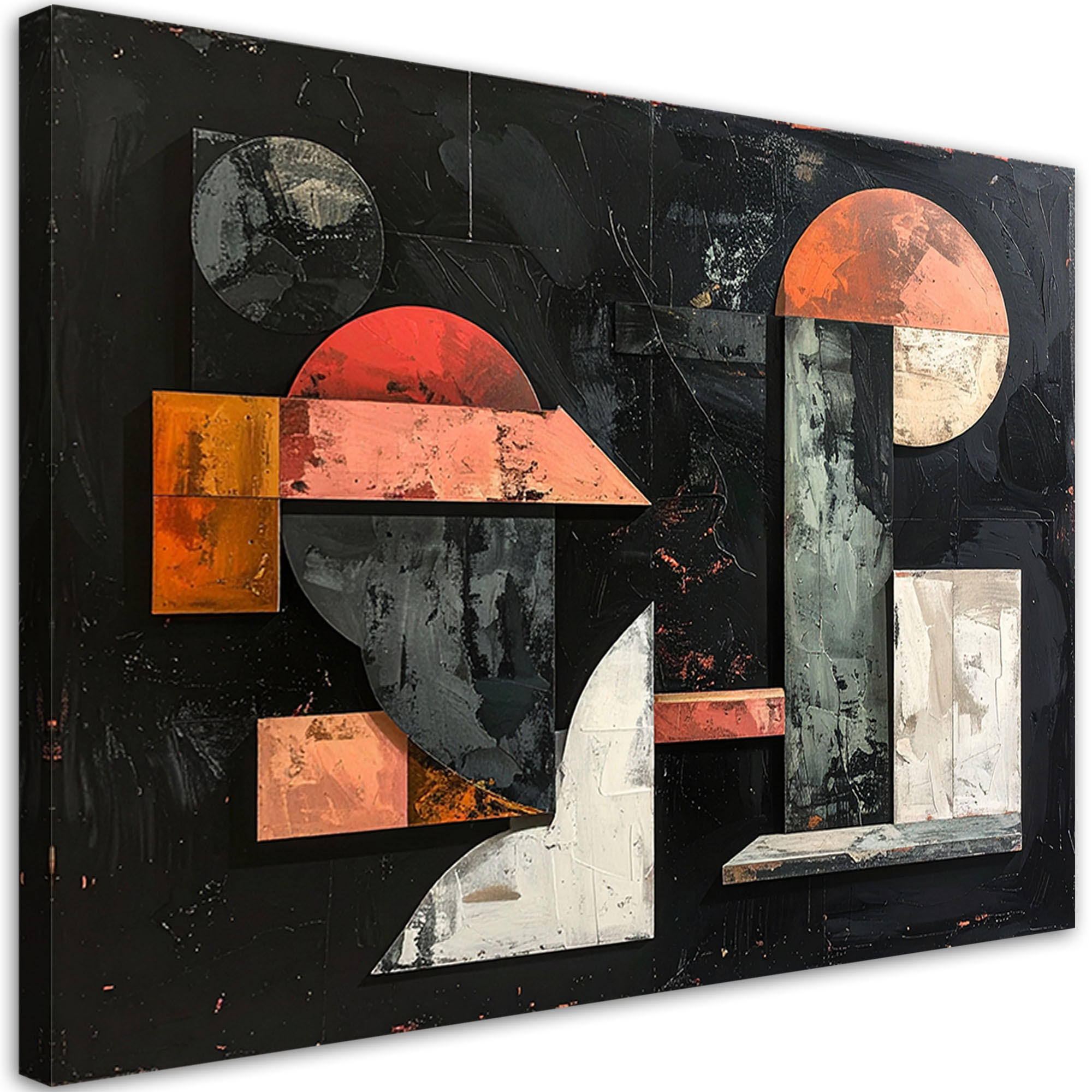 LEINWANDBILD Abstraktion 60x40cm - Schwarz, Textil (60/40cm) - Feeby