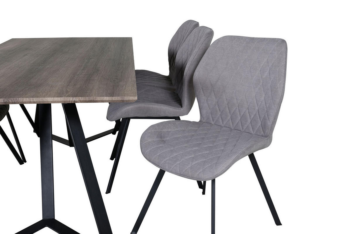 TISCHGRUPPE Grau - Grau, Holzwerkstoff (90/75/180cm) - ebuy24