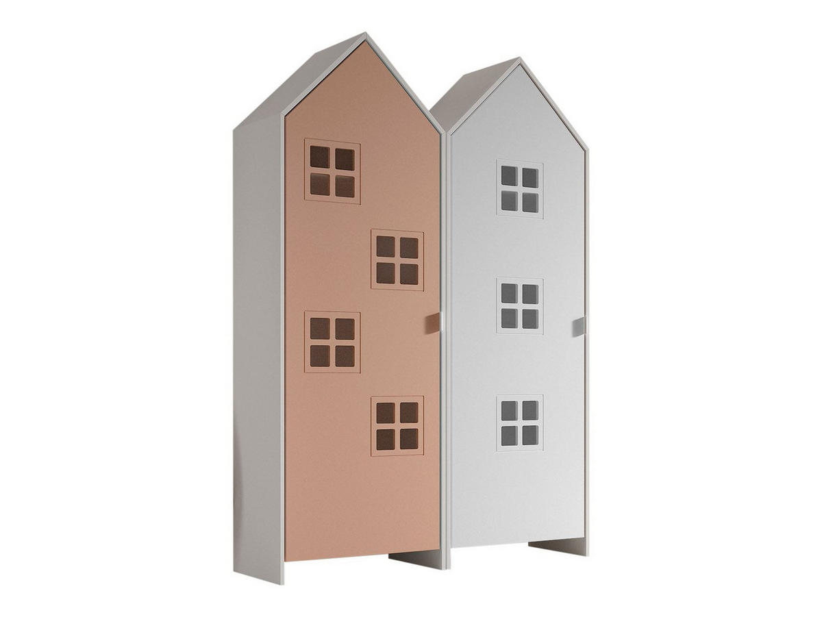 REGALSCHRANK Set Kania 115x37x171 MDF Weiß /Bunt - Pink/Weiß, Holzwerkstoff (115/171/37cm) - 58aufmkessel