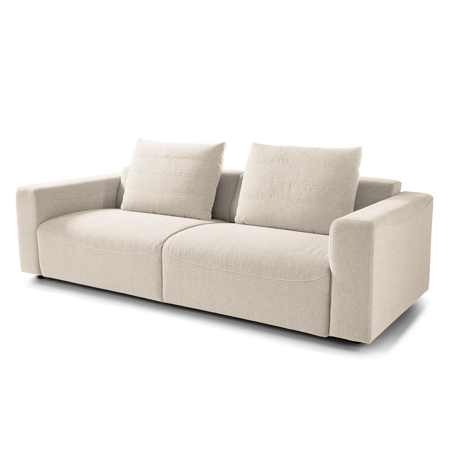 3-SITZER SOFA - Webstoff - Beige, Textil (233/83/100cm) - home24