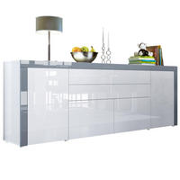 SIDEBOARD La Paz Weiß Hochglanz / Grau Hochglanz - Weiß Hochglanz, Holzwerkstoff (200/72/35cm) - Vladon
