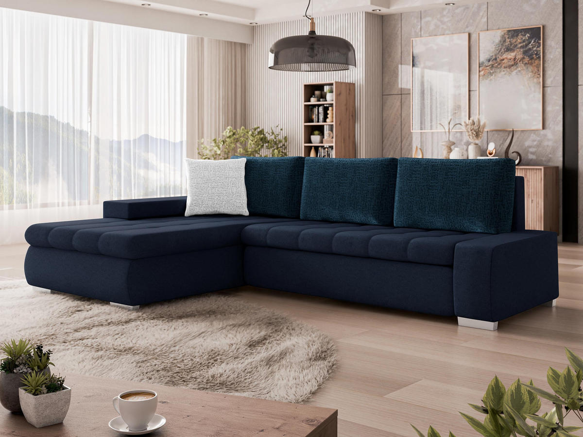ECKSOFA Orkan Mini Premium - Dunkelblau, Holz/Textil (265/185cm) - MIRJAN24