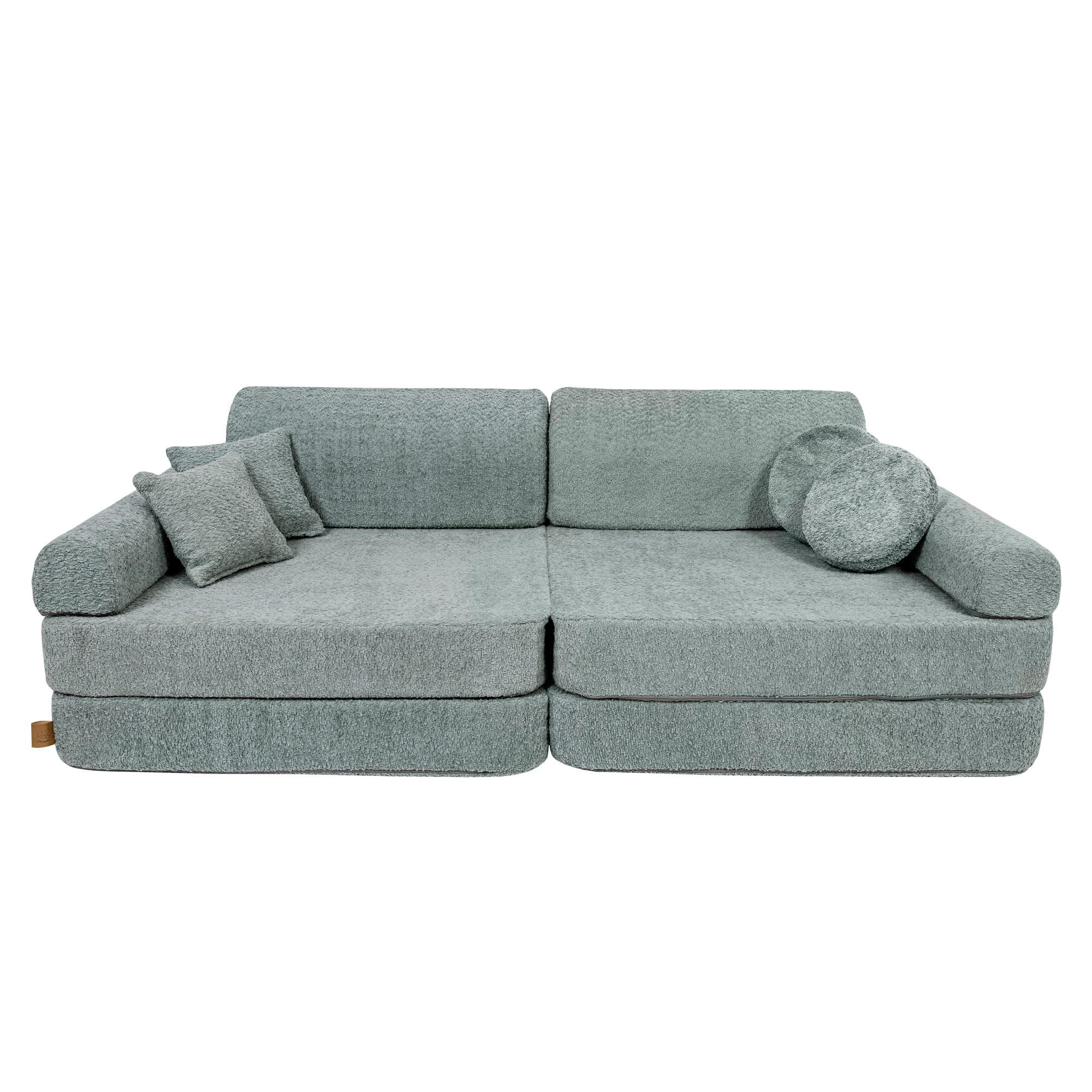 KINDERSOFA, Boucle, Frische Minze - Waldgrün, Textil (160/24/80cm) - MeowBaby