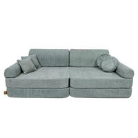 KINDERSOFA, Boucle, Frische Minze - Waldgrün, Textil (160/24/80cm) - MeowBaby