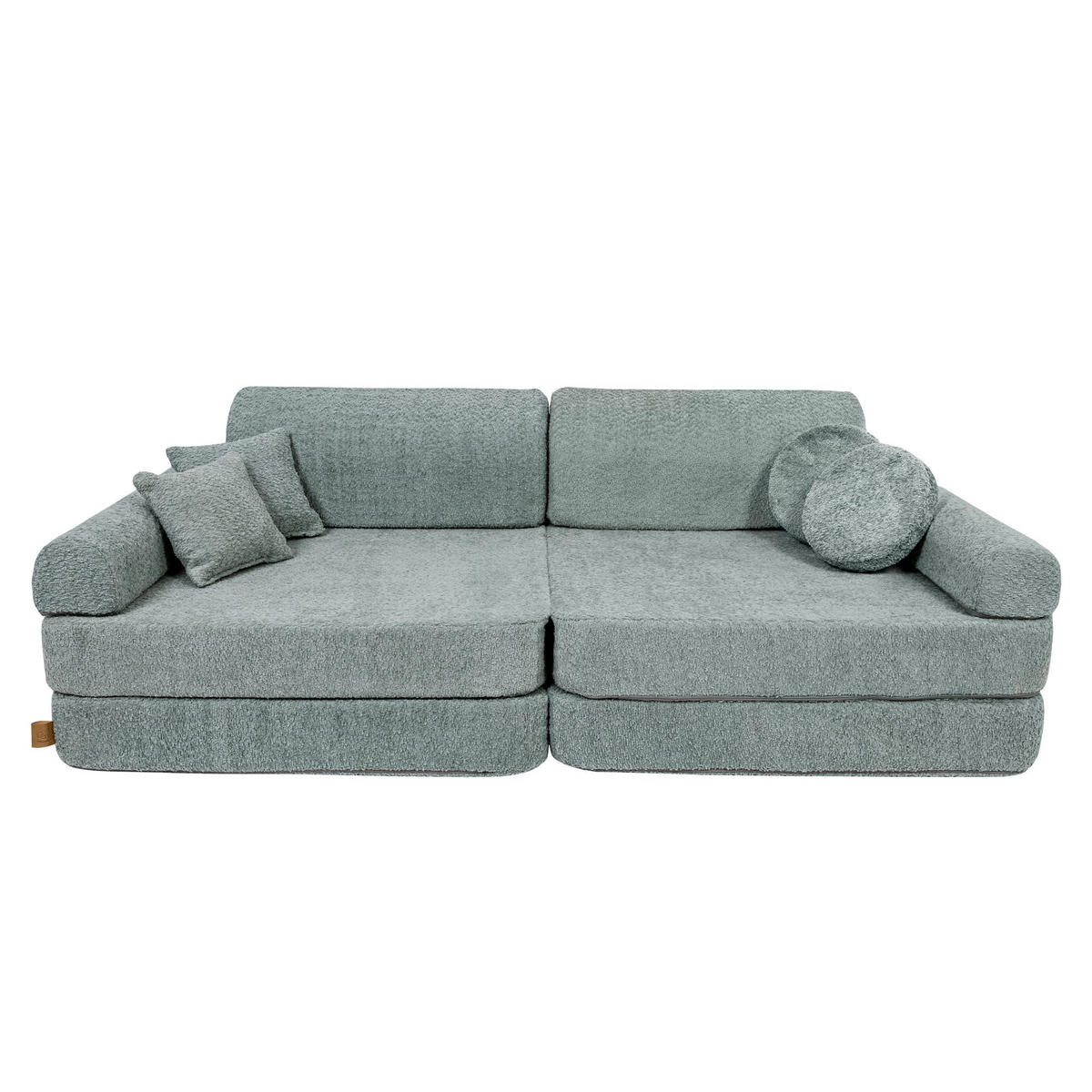 KINDERSOFA, Boucle, Frische Minze - Waldgrün, Textil (160/24/80cm) - MeowBaby