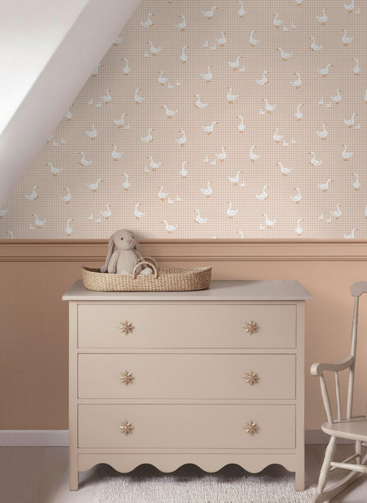 TAPETE Gänsen 50 x 900 cm - Beige, Papier (50/0.1cm) - ESTAhome