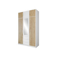 KLEIDERSCHRANK Bali Lux D3 mit Schrankaufsatz - Weiß, Holzwerkstoff/Metall (150/245/58cm) - MIRJAN24