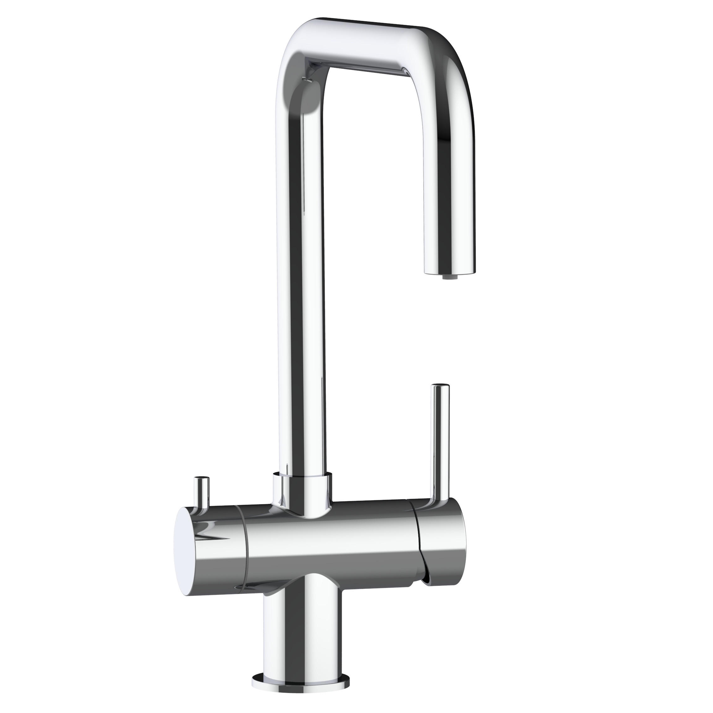 3-WEGE-KÜCHENARMATUR, Edelstahl Massiv aus Chirurgenstahl, Hochglanz, 360° schwenkbar - Edelstahlfarben, Metall (22/37/22cm) - VIZIO