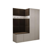 GARDEROBEN-SET Orion III - Kaschmir/Braun, Holzwerkstoff/Kunststoff (158/186/46cm) - MIRJAN24