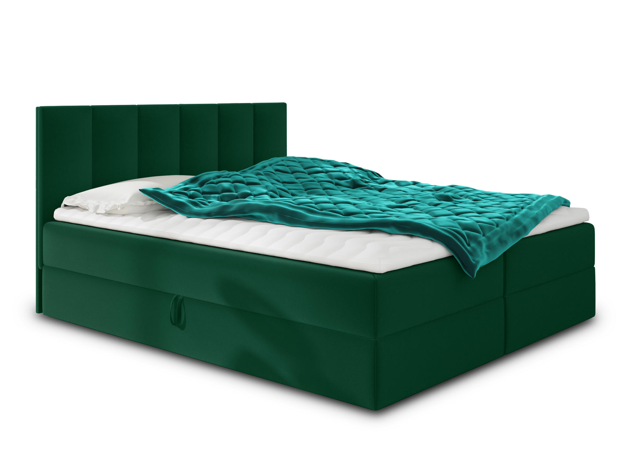 BOXBETT Star - 180x200 - grün (Kronos 19, Velvet) - Schwarz/Grün, Holz/Holzwerkstoff (180/200cm) - Sofnet
