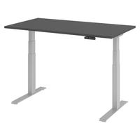 SCHREIBTISCH elektrisch XDKB 80/140/74 cm in Graphitfarben/Silberfarben - Silberfarben/Graphitfarben, Holzwerkstoff (80/140/74cm) - bümö