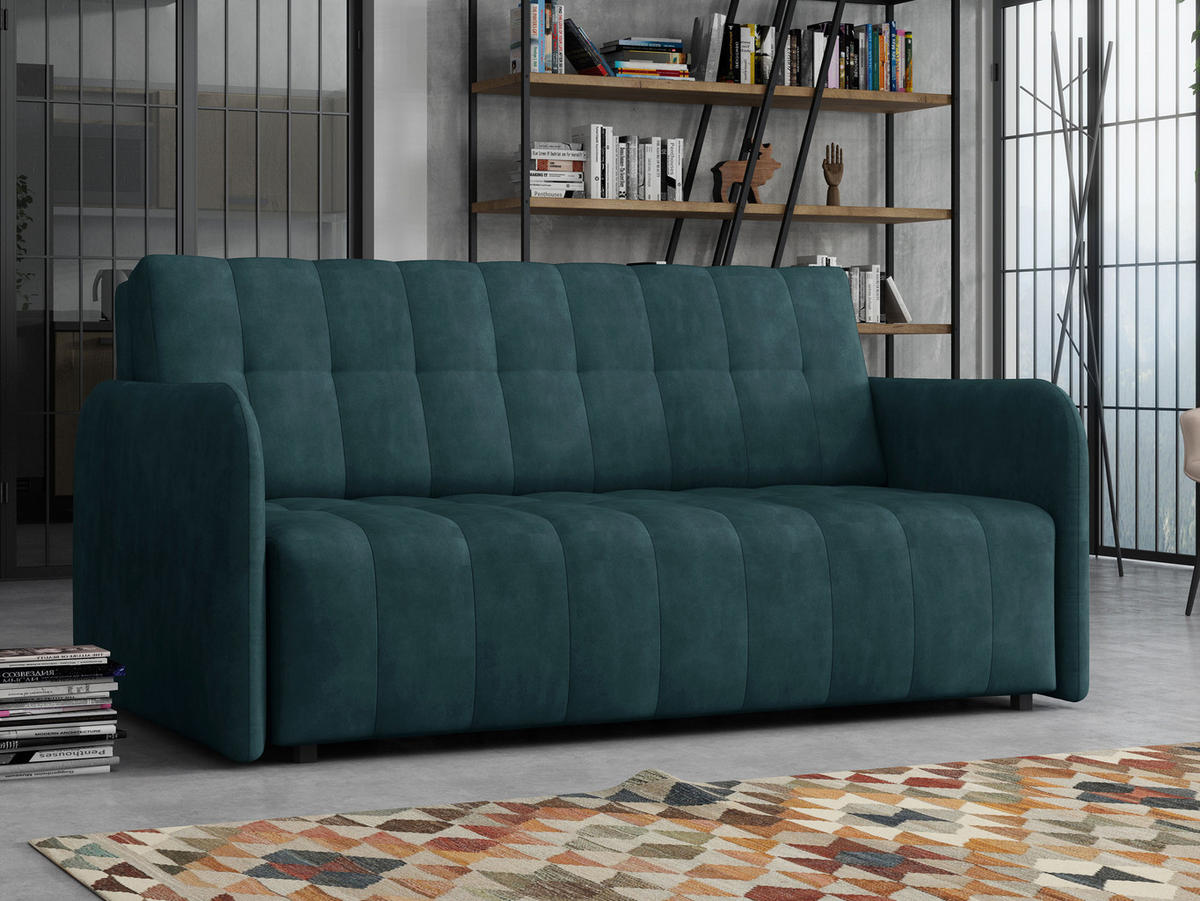 SCHLAFSOFA Viva Grand IV - Türkis/Schwarz, Holz/Kunststoff (165/85/95cm) - MIRJAN24