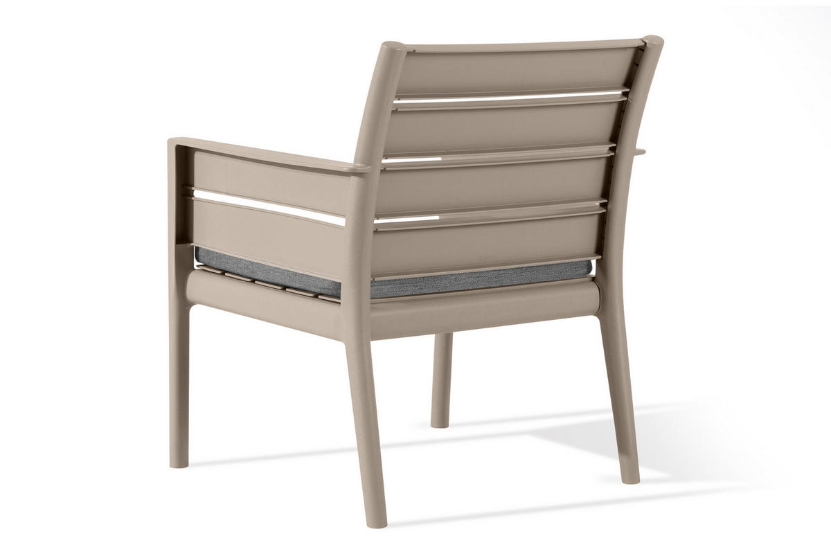 GARTENMÖBEL-SET MITTU 3-tlg, Beige/Braun - Beige/Braun, Kunststoff - KONSIMO®