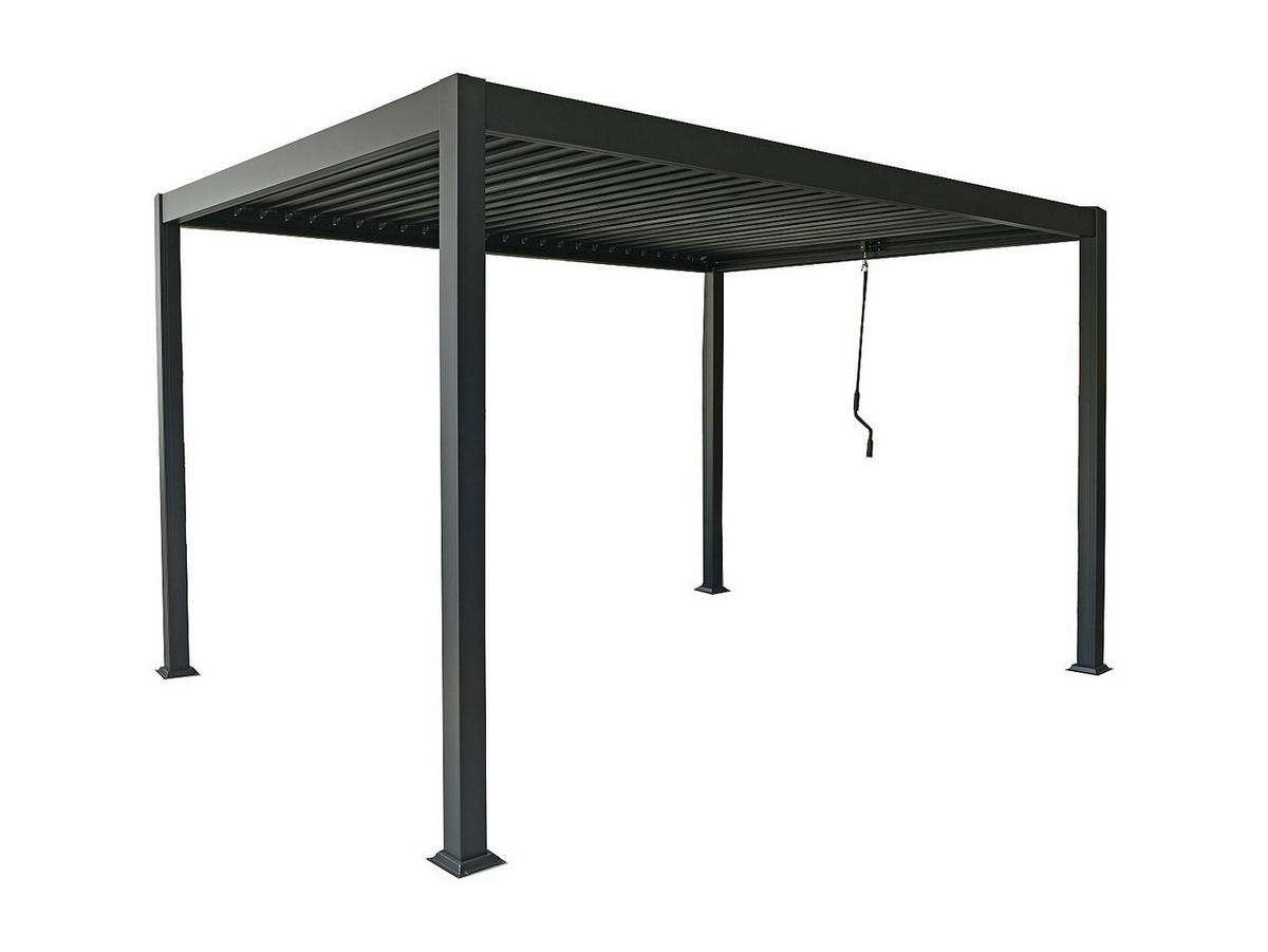 SELBSTTRAGENDE Pergola - 400 cm x 300 cm - Metall - Anthrazitgrau AMALFI - Anthrazit, Metall (400/250/300cm) - Vente-Unique