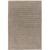 TEPPICH Einfarbiger aus reiner Wolle, handgetuftet, Reliefmuster SQUARE Grau 120 x 170 cm - Grau, Naturmaterialien (120/170cm) - Novatrend