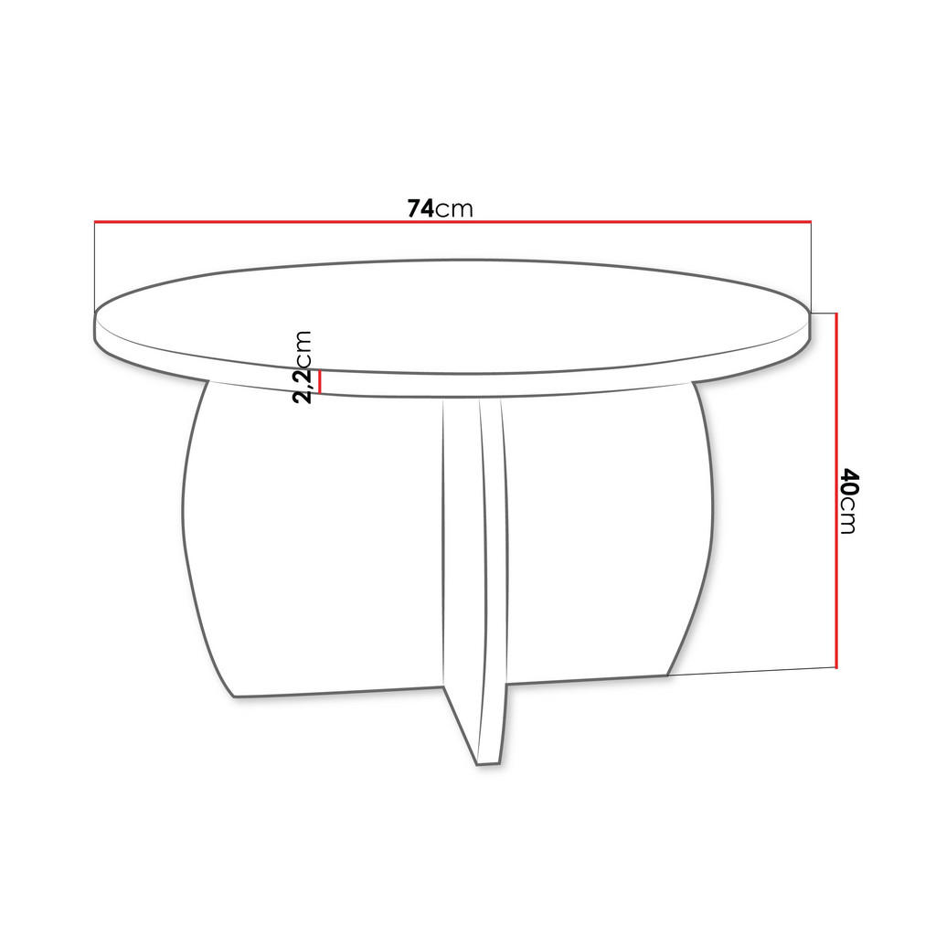 Thumbnail - Mirjan24 Couchtisch, Nussbaum, Holzwerkstoff, Rund, 74x40x74 cm, Wohnzimmer, Wohnzimmertische, Couchtische