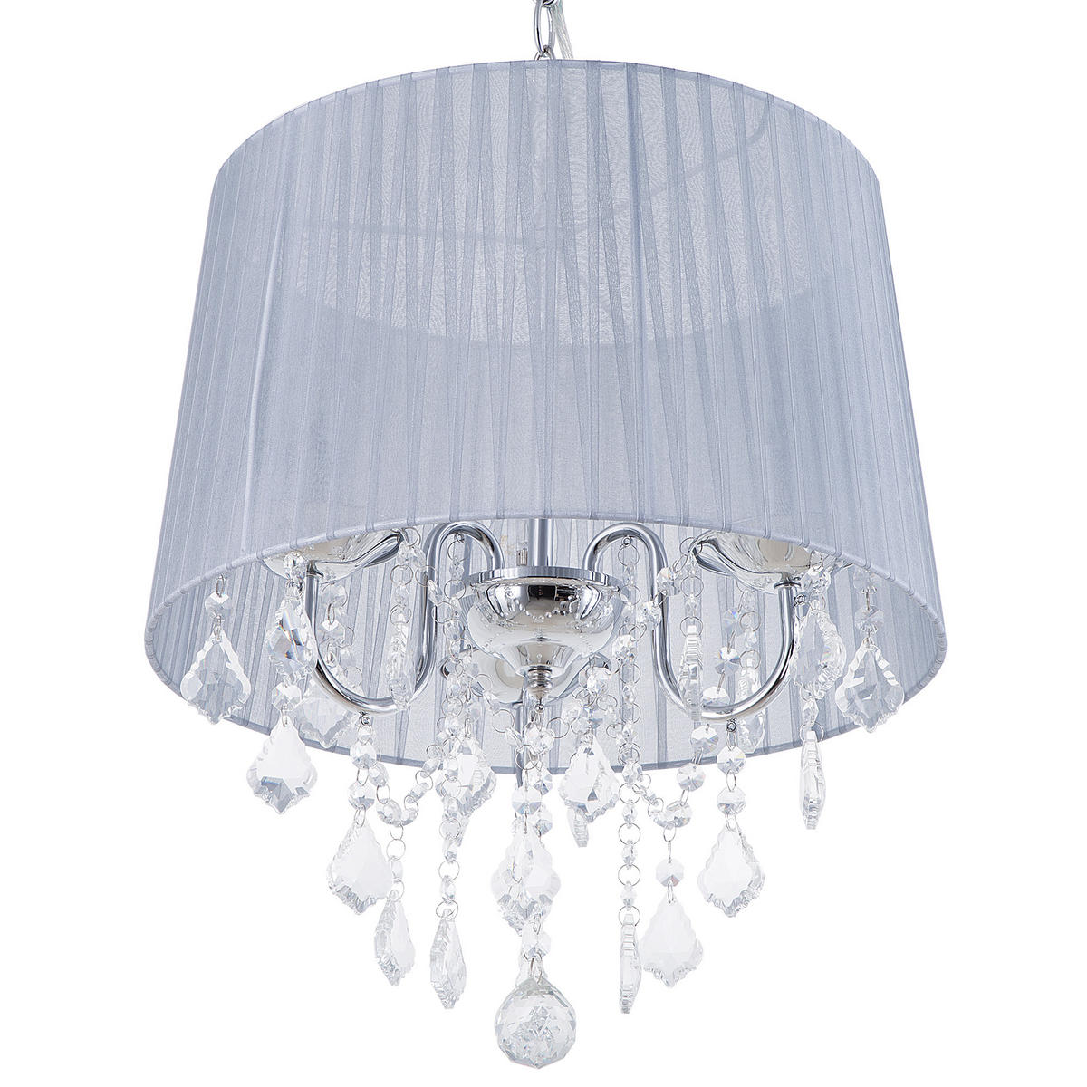 KRONLEUCHTER Evans 40/40/120 cm - Grau, Kunststoff (40/40/120cm) - Beliani