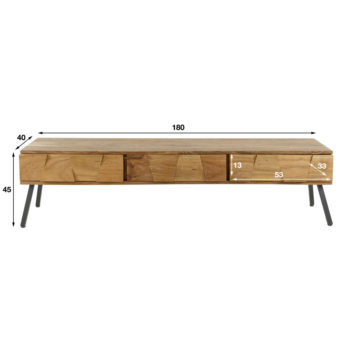 TV-MÖBEL Demn Brown 40/180/45 cm - Braun, Holz (180/45/40cm) - Hoyz Collection