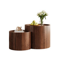 COUCHTISCH mit Stauraum, Schubladen, geschwungenen Türen - Walnussfarben, Holzwerkstoff (47.5/77.5/40cm) - FLIEKS