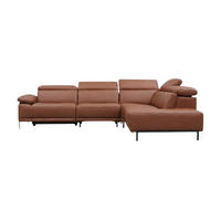 ECKSOFA Linus Echtleder Cognacbraun - Cognac, Leder/Metall (262/220cm)