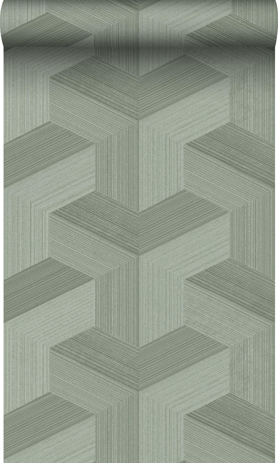 TAPETE 3D-Muster 53 cm x 10.05 m - Grün, Papier (53/1000cm) - Origin Wallcoverings