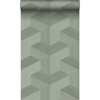 TAPETE 3D-Muster 53 cm x 10.05 m - Grün, Papier (53/1000cm) - Origin Wallcoverings
