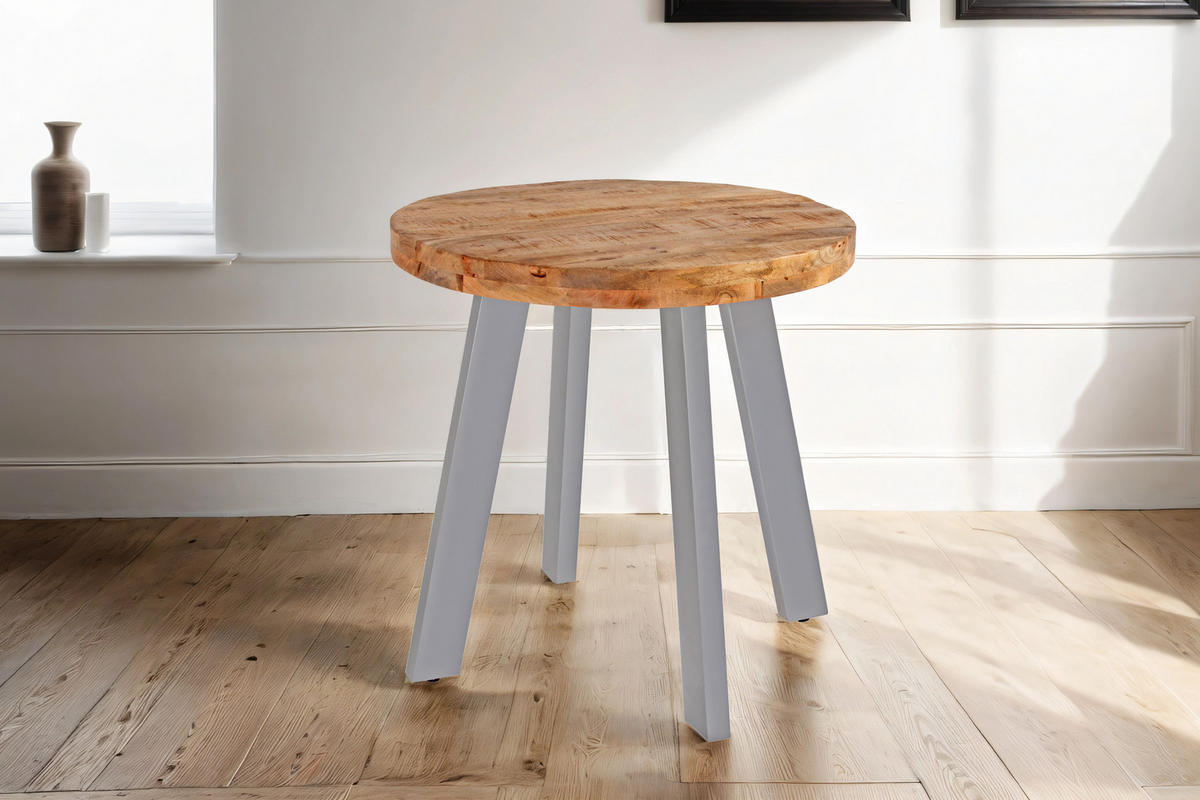 ESSTISCH ADELINA - Beige/Silberfarben, Holz/Metall (90/90/78cm) - SAM