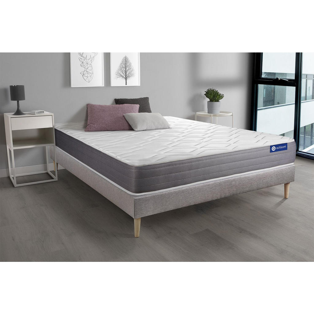 Thumbnail - Actisom Bett, Grau, Holz, H2, Höhe ca. 22 cm, 160x190 cm, Oeko-Tex® Standard 100, Schlafzimmer, Betten