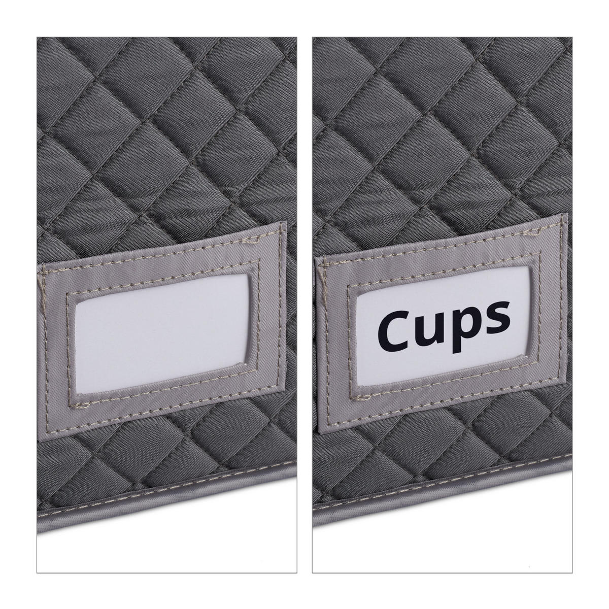 6-TLG.GESCHIRRAUFBEWAHRUNGSBOX-SET - Grau, Textil (41/25/33cm) - Relaxdays