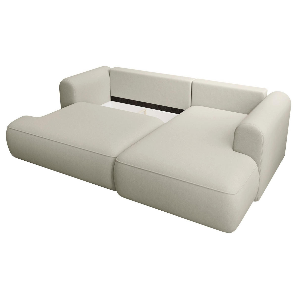 ROHOVÁ rozkládací pohovka Ovo Mini světle béžová, sametový potah Easy-Clean - černá/ecru, textil/plast (156/238cm) - Selsey