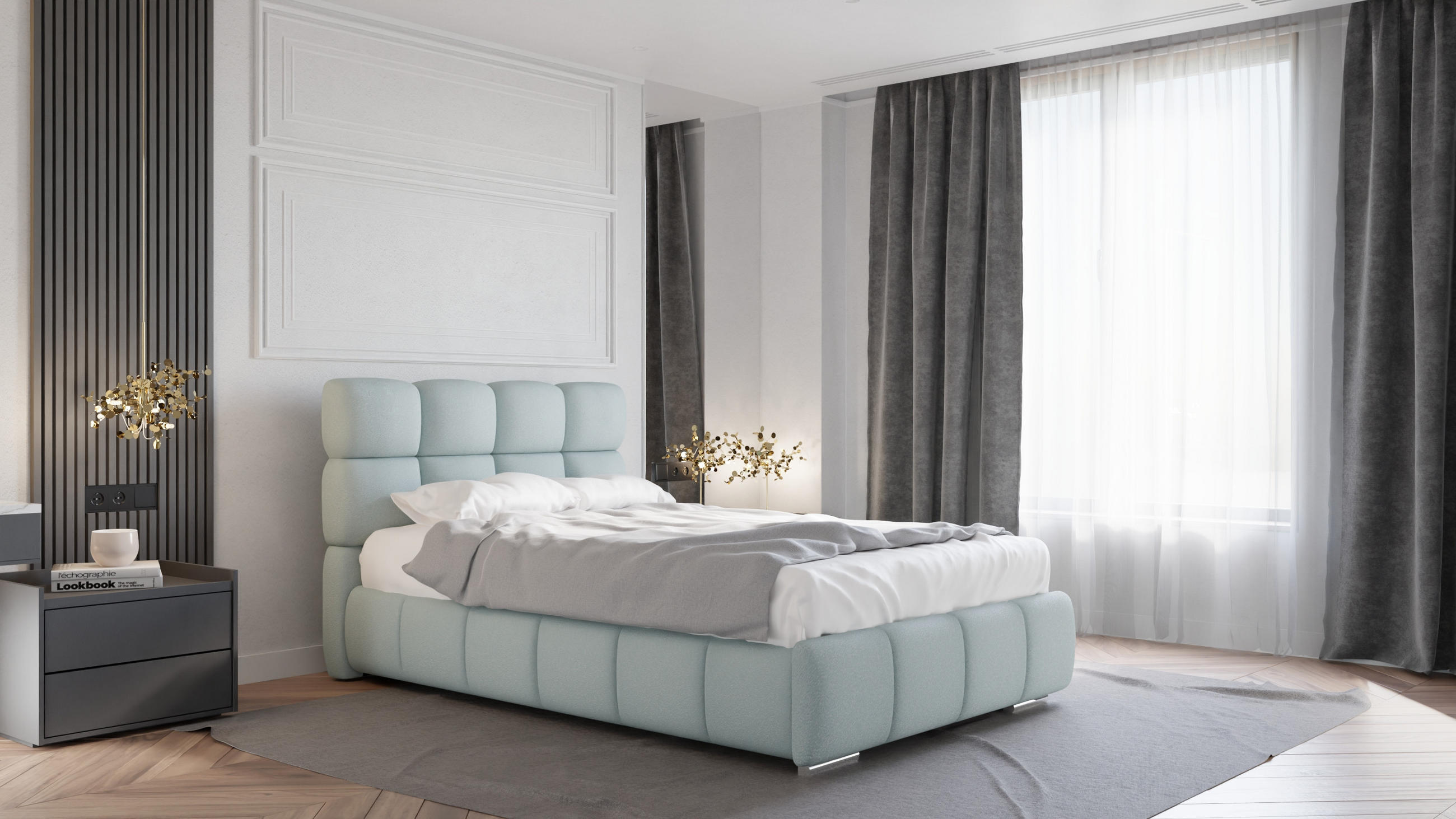 Homesy Polsterbett Blau 120x200 cm