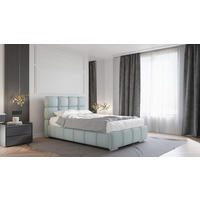 POLSTERBETT Bliss 120 x 200 cm mit Bettkasten und Lattenrost, Taschenfederkernmatratze mit Kokos 20cm - hellgrau - Hellgrau, Holz (120/200cm) - Homesy