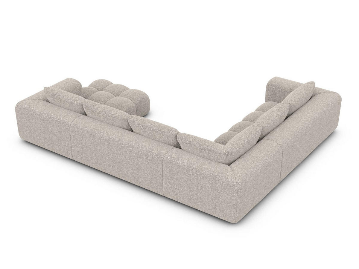 WOHNLANDSCHAFT Casaluna U-Form Pearl Bouclestoff - Perlmutt, Kunststoff (338/88/267cm)