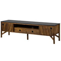 TV-BOARD Mango 180x45x50 braun geölt / dunkler Granit LOS ANGELES #103 - Braun, Holz (180/50/45cm) - Massivmoebel24