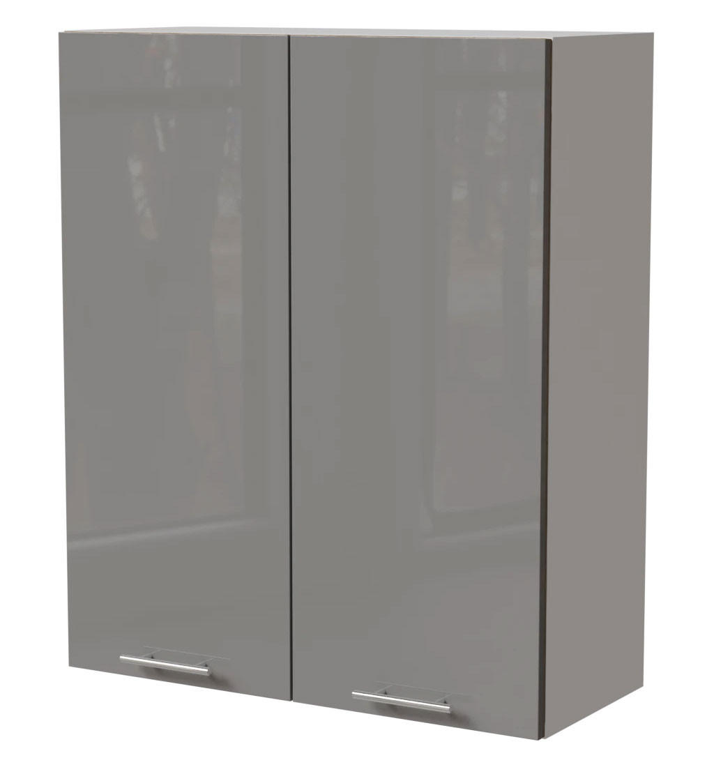 KÜCHENHÄNGESCHRANK Essen W4/80 Grau Hochglanz / Weiß Matt 80 / 32,5 / 96cm - Weiß/Grau, Holz/Holzwerkstoff (80/96/32.5cm) - Feldmann-Wohnen