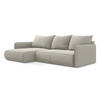 ECKSOFA mit Schlaffunktion Samt Stoff Creme - Perlmutt/Creme, Kunststoff/Textil (148/240cm) - Makamii